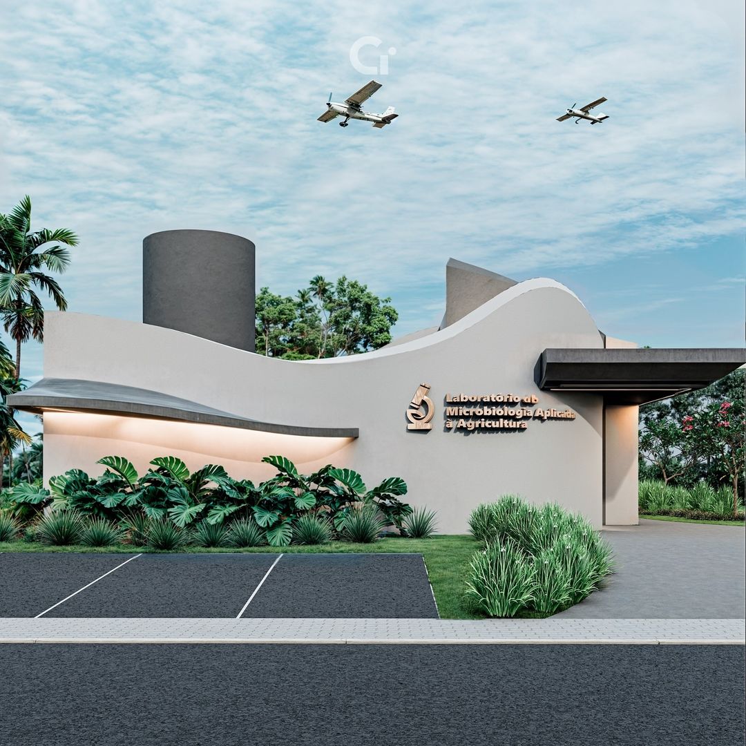 Conceito de arquitetura paramétrica com formas orgânicas.