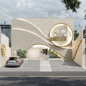 Transformação da fachada com arquitetura que traz linhas fluidas e iluminação integrada.